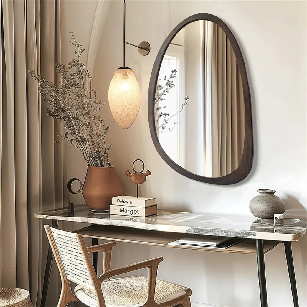 Miroir Mural Asymétrique Noir - 60x90cm