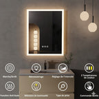 Miroir Mural LED Rétroéclairé Salle de Bain 40x50cm -