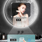 Miroir Rond LED Salle de Bain Motif Pois Lumineux -