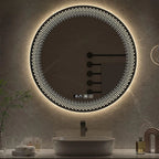 Miroir Rond LED Salle de Bain Motif Pois Lumineux -