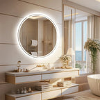 Miroir Rond LED Salle de Bain Tactile Anti - buée - 80cm