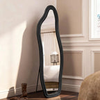 Miroir sur Pied Asymétrique - Noir - 140x45cm