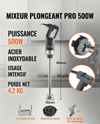 Mixeur Plongeant Professionnel - 855 mm