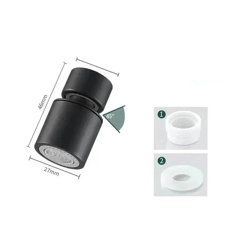 Mousseur Robinet Orientable 2 Jets - Noir court