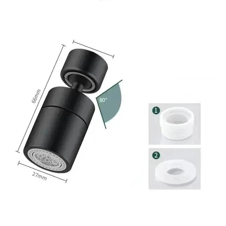 Mousseur Robinet Orientable 2 Jets - Noir court