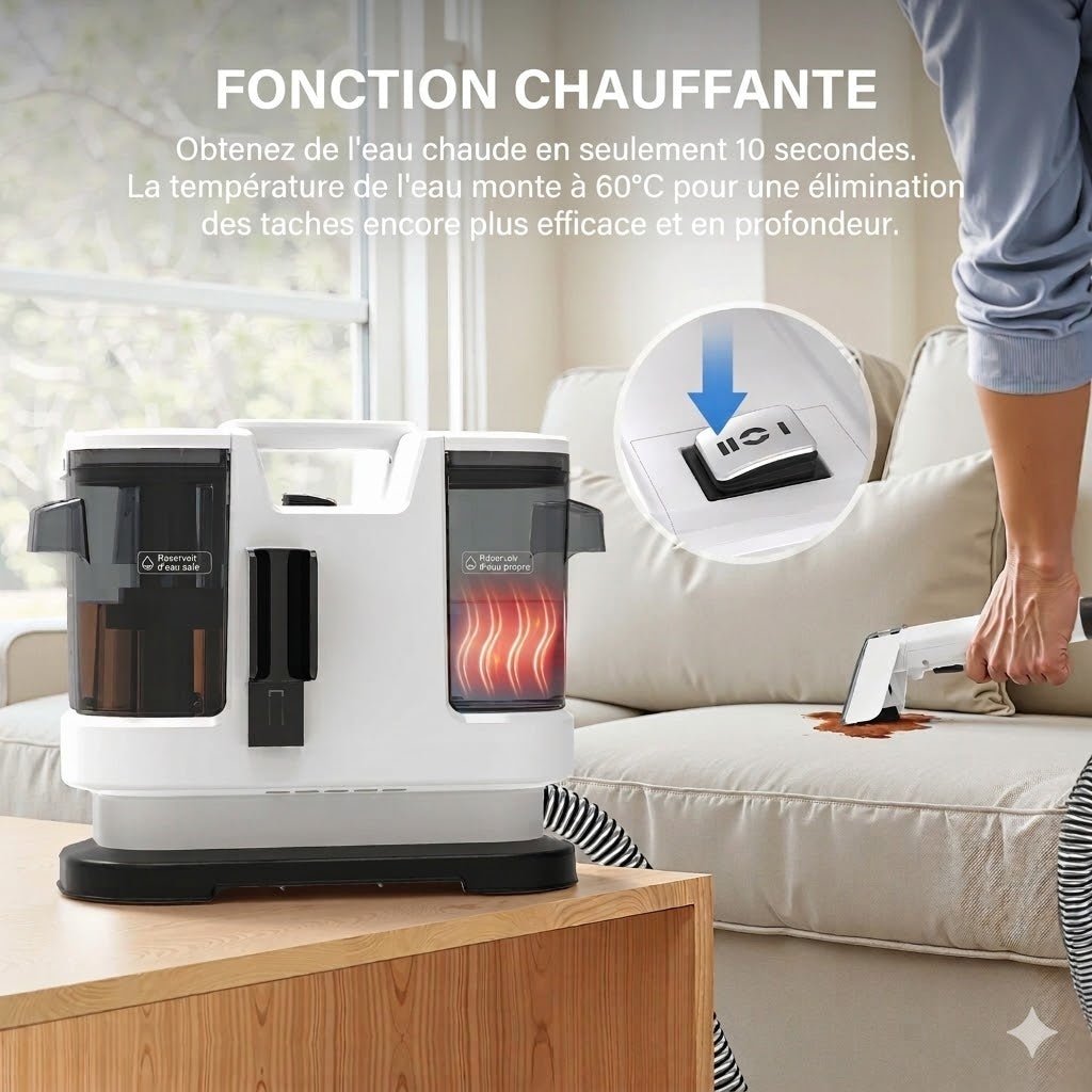 Nettoyeur Aspirateur Canapé Tissu Matelas & Tapis -