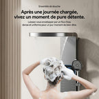 Panneau de Douche Gris Design avec Pommeau en Anneau -