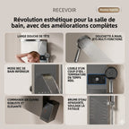 Panneau de Douche Gris Design avec Pommeau en Anneau -
