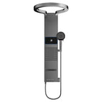 Panneau de Douche Gris Design avec Pommeau en Anneau -