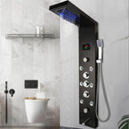 Panneau de Douche Noir avec Jets Hydromassants et LED -
