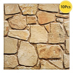 Panneau Mural Adhésif 3D Imitation Pierre Lot de 10 - Gris