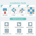 Panneau Mural Adhésif 3D Imitation Pierre Lot de 10 - Marron