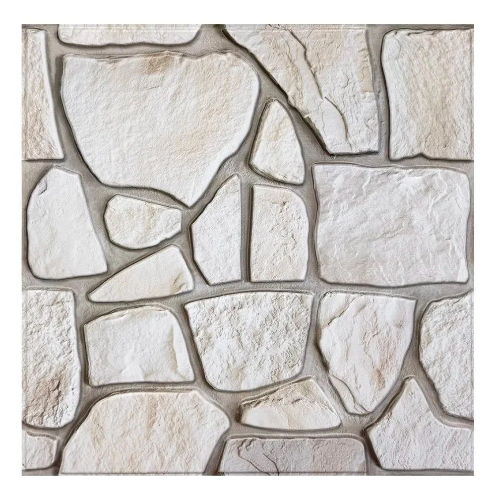 Panneau Mural Adhésif 3D Imitation Pierre Lot de 10 - Marron