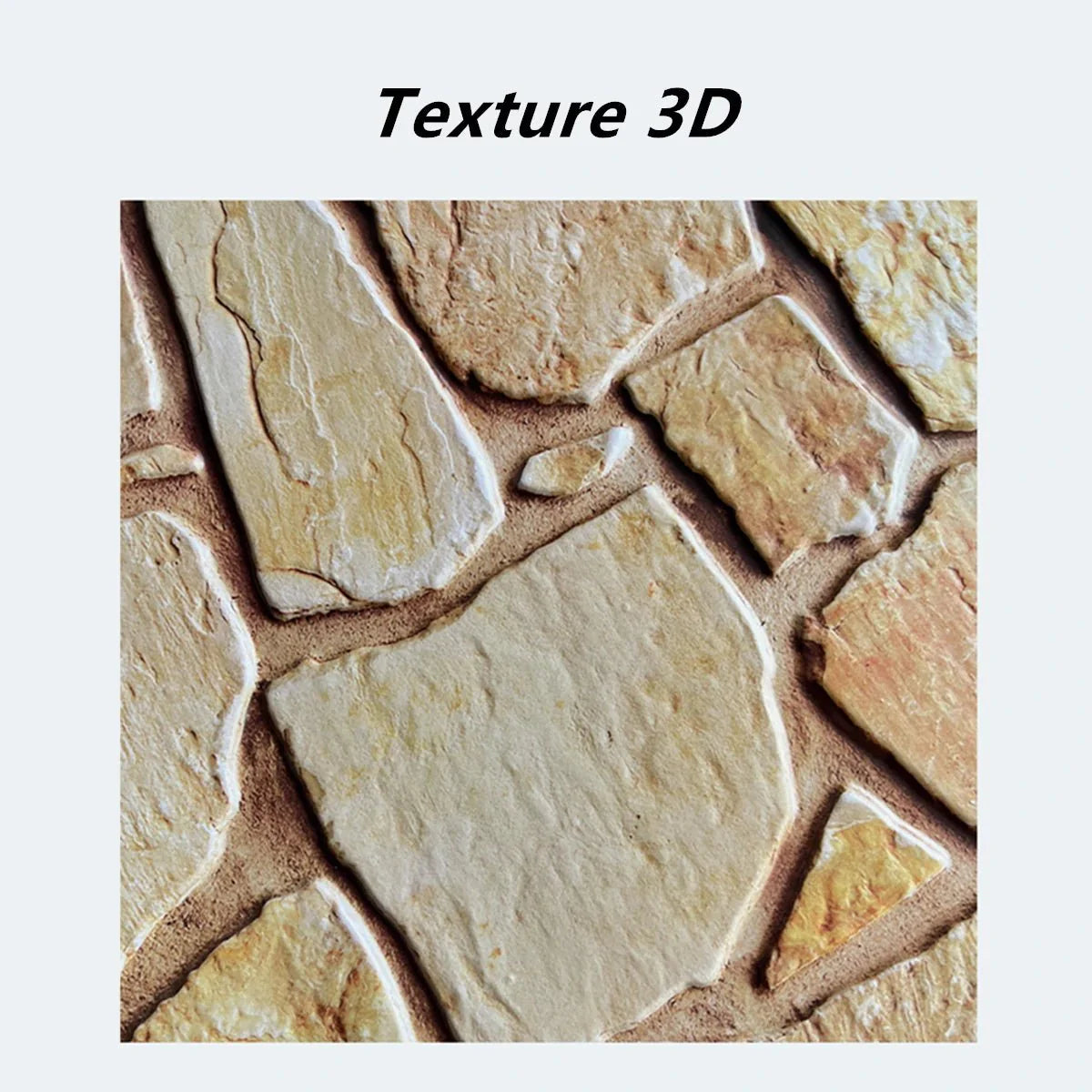 Panneau Mural Adhésif 3D Imitation Pierre Lot de 10 - Marron