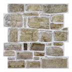 Panneau Mural Adhésif 3D Imitation Pierre Lot de 10 - Marron