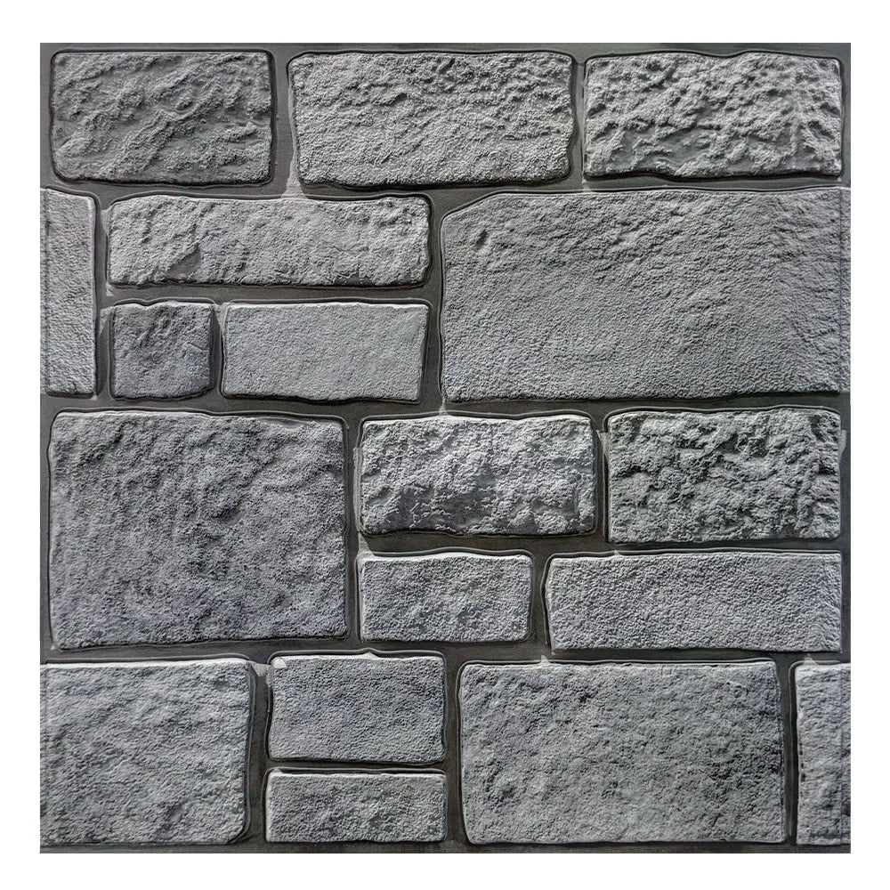 Panneau Mural Adhésif 3D Imitation Pierre Lot de 10 - Marron