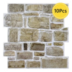 Panneau Mural Adhésif 3D Imitation Pierre Lot de 10 - Rétro