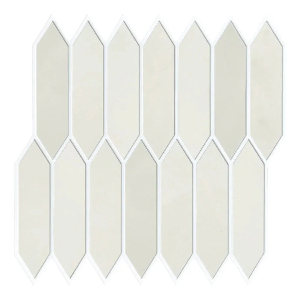 Panneau Mural Adhésif Effet Faïence Lot de 10 - Blanc