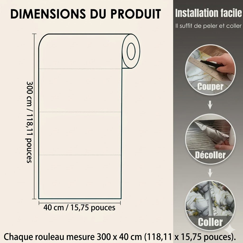 Panneau Mural Effet Marbre Adhésif - D