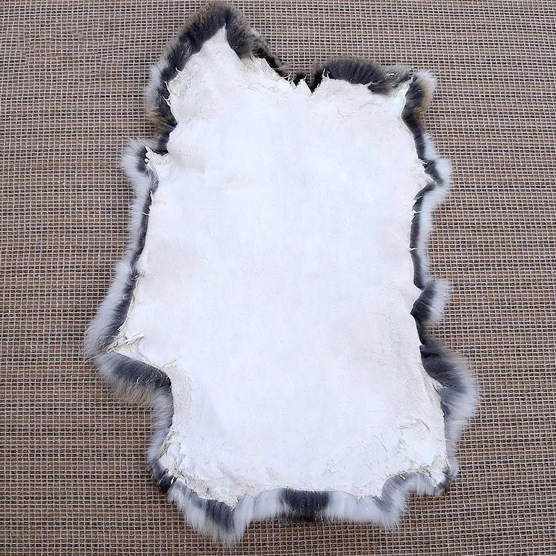 Petit Tapis en Fausse Fourrure Forme Irrégulière 36x23 cm - A