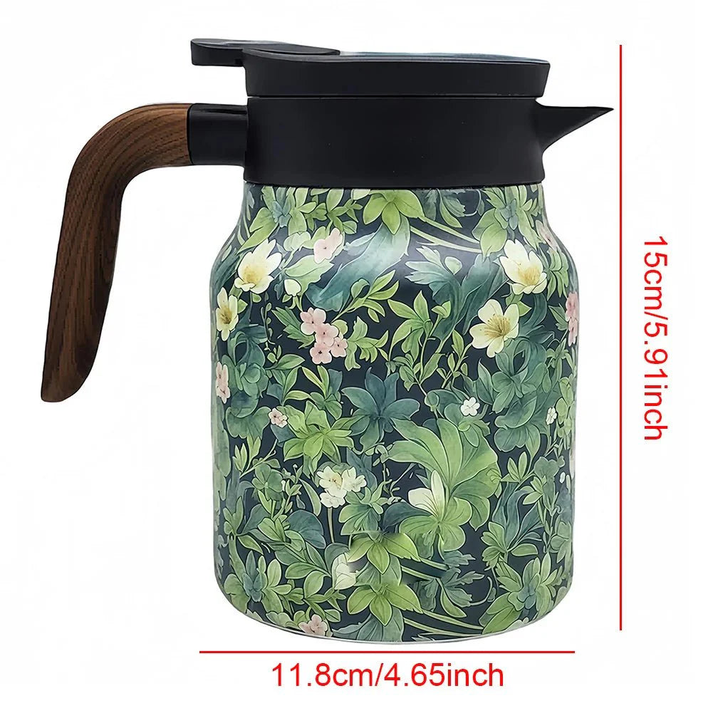 Pichet Isotherme Acier Inoxydable Double Paroi Design Floral - A