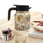 Pichet Isotherme Acier Inoxydable Double Paroi Design Floral - A