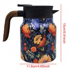 Pichet Isotherme Acier Inoxydable Double Paroi Design Floral - C