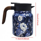 Pichet Isotherme Acier Inoxydable Double Paroi Design Floral - D