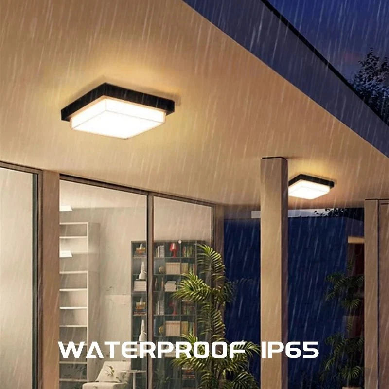Plafonnier Extérieur Carré LED Noir Waterproof - Carré B 24W