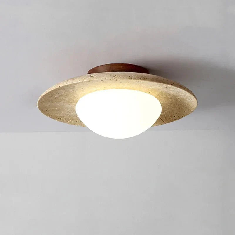 Plafonnier Extérieur Rond en Pierre -
