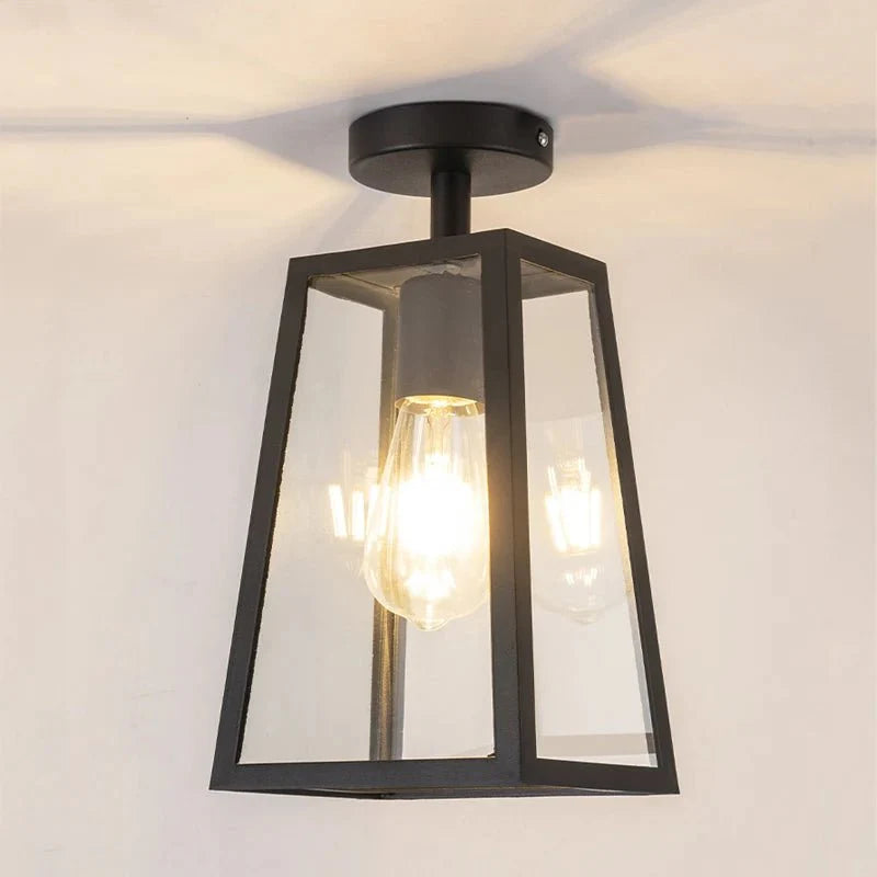 Plafonnier Extérieur style Lanterne Rétro Noir -