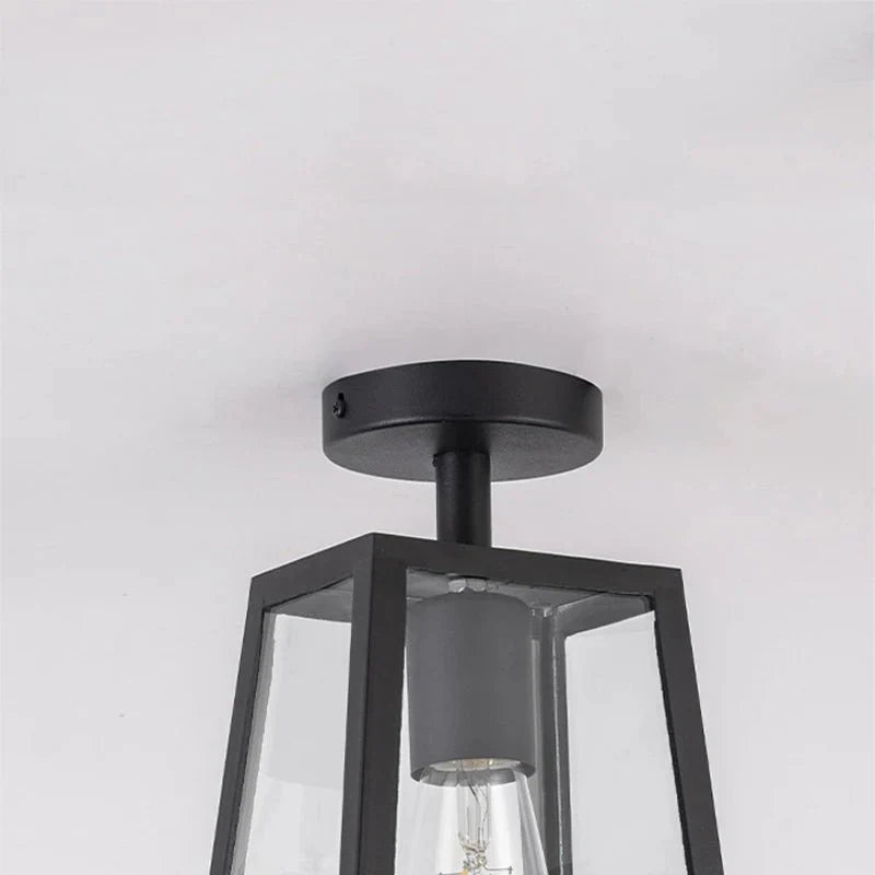 Plafonnier Extérieur style Lanterne Rétro Noir -