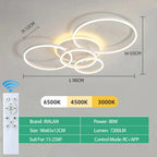 Plafonnier LED Anneaux Entrelacés Blanc - Blanc 4 Cercles LED