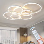 Plafonnier LED Anneaux Entrelacés Blanc - Blanc 6 Cercles LED