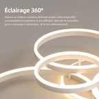 Plafonnier LED Anneaux Entrelacés Blanc - Blanc 6 Cercles LED