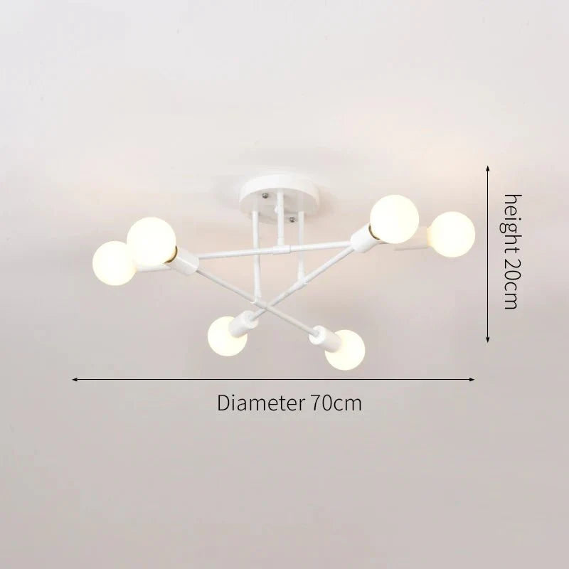 Plafonnier Luminaire Spoutnik Laiton - Blanc