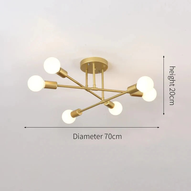 Plafonnier Luminaire Spoutnik Laiton - Noir