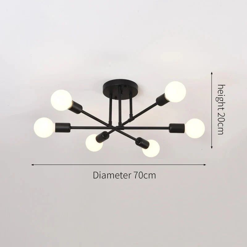 Plafonnier Luminaire Spoutnik Laiton - Noir