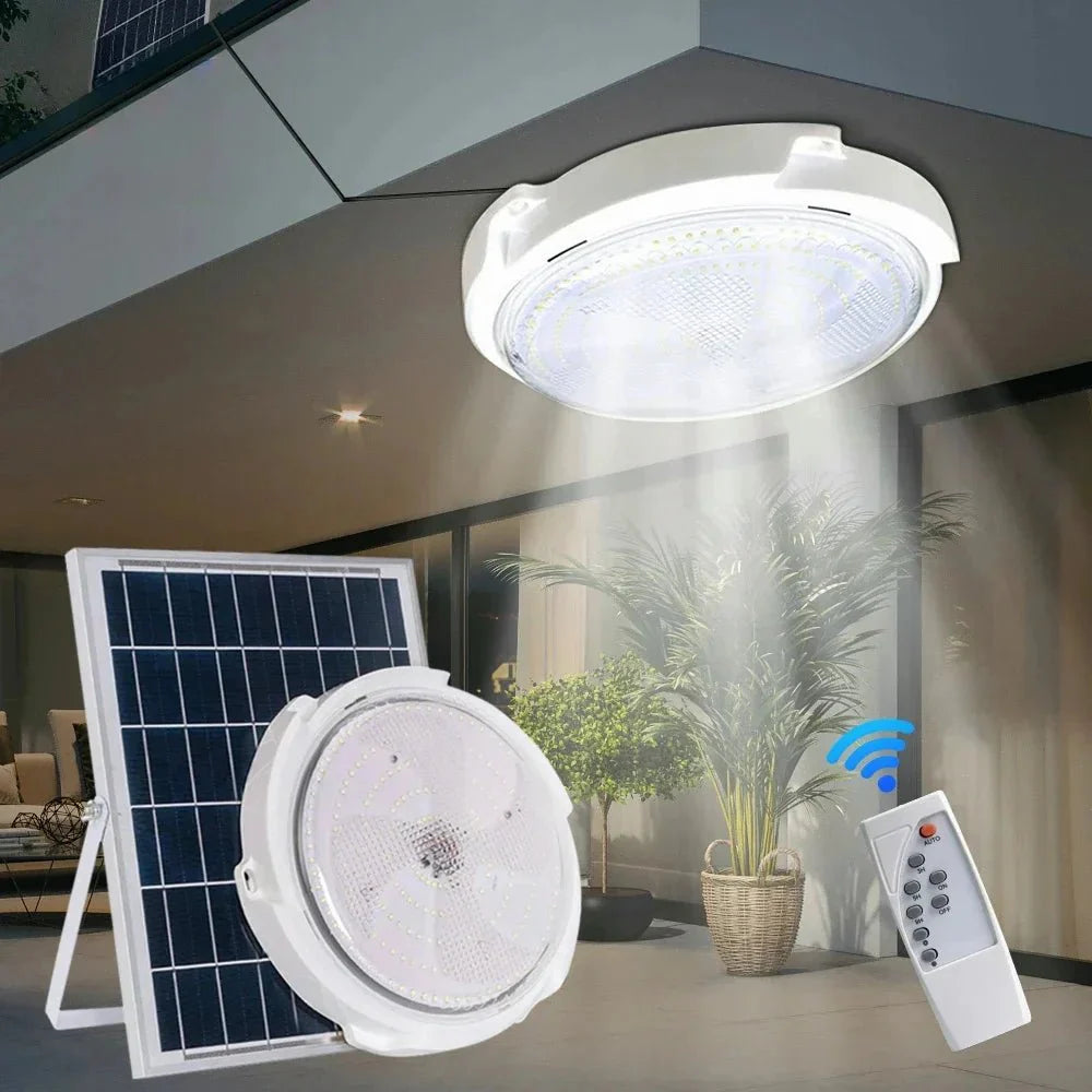 Plafonnier Solaire Extérieur LED avec Télécommande - 100w - Diamètre 19