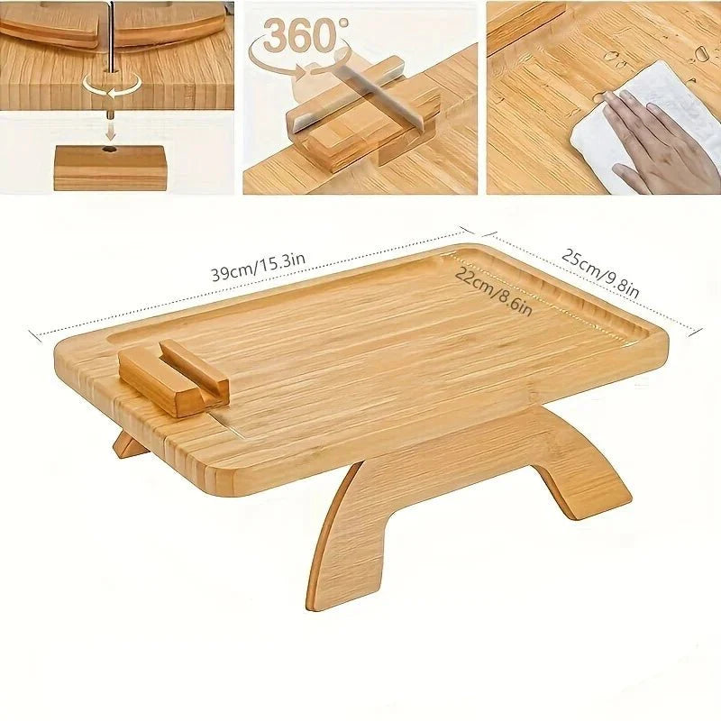 Plateau Bois Rectangulaire pour Accoudoir Canapé -