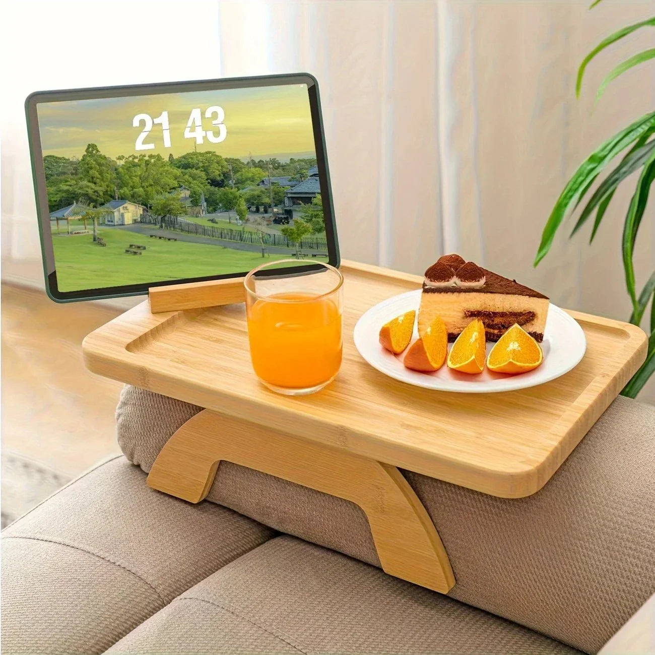 Plateau Bois Rectangulaire pour Accoudoir Canapé -