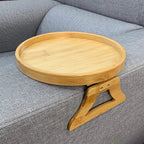 Plateau Rond Bois pour Accoudoir Canapé -