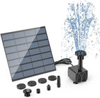 Pompe de Fontaine Solaire Extérieure avec Panneau Solaire - 1.5W