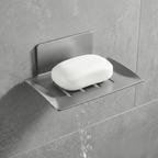 Porte Savon Incliné Noir avec Écoulement - Gris