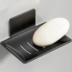 Porte Savon Incliné Noir avec Écoulement - Noir