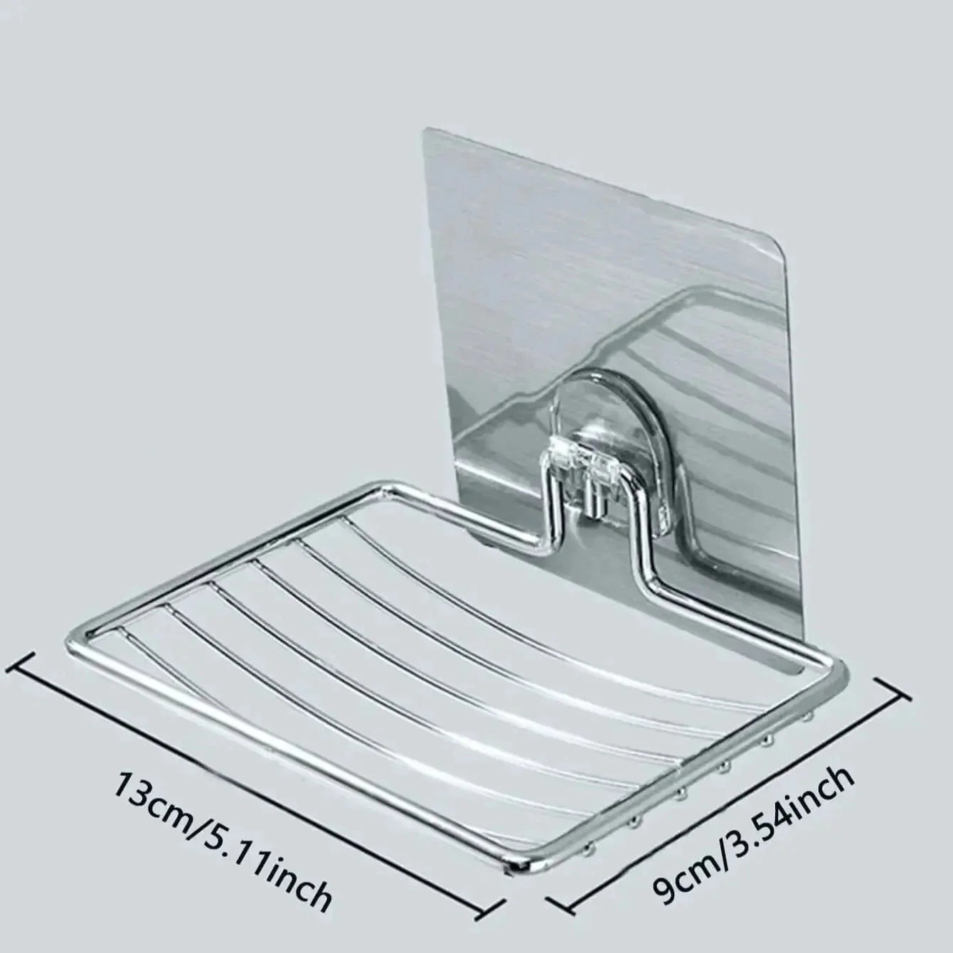 Porte Savon Mural Grille - Argent