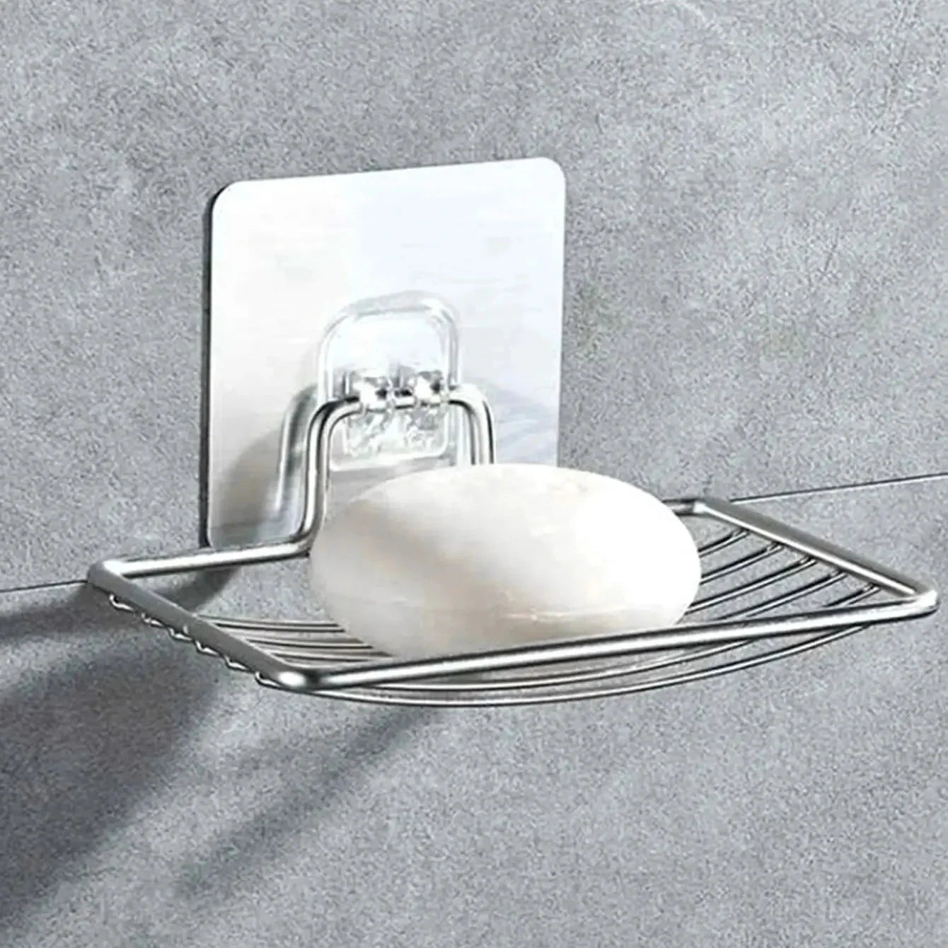 Porte Savon Mural Grille - Argent