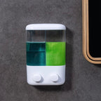 Porte Savon Mural Liquide Blanc Transparent - Double