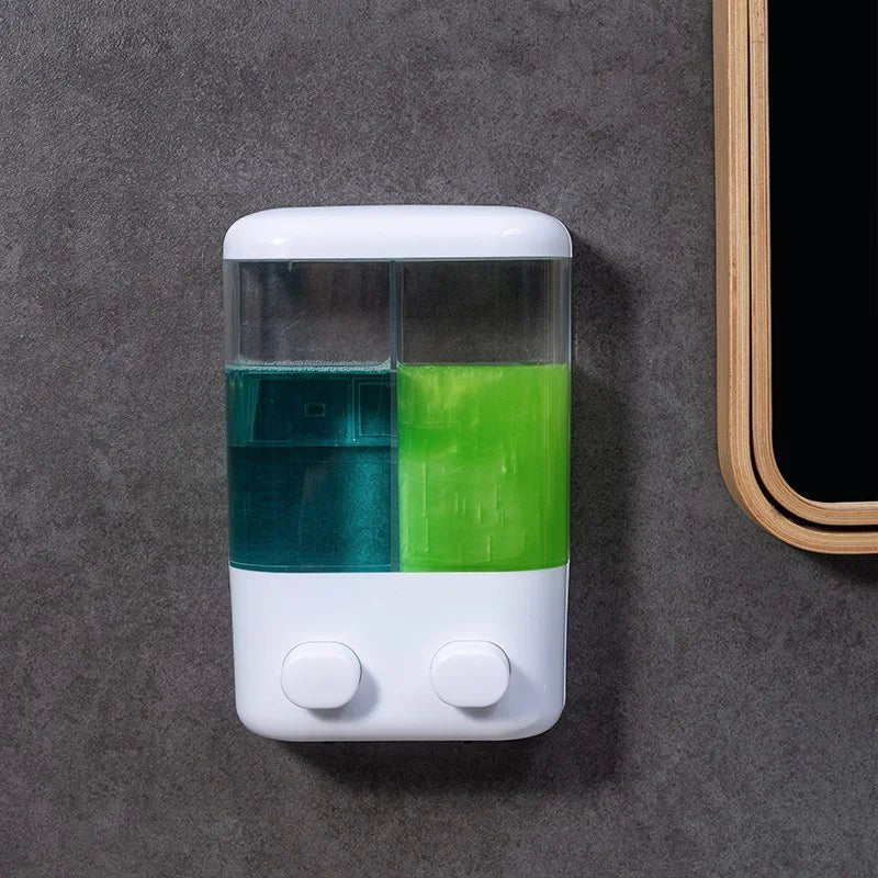 Porte Savon Mural Liquide Blanc Transparent - Double