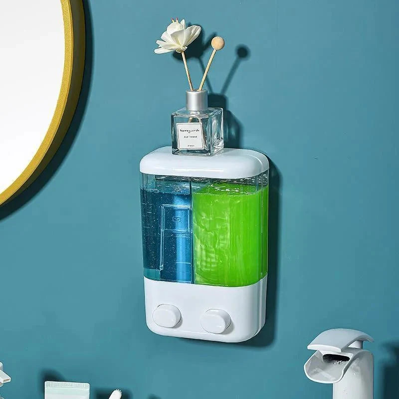 Porte Savon Mural Liquide Blanc Transparent - Double